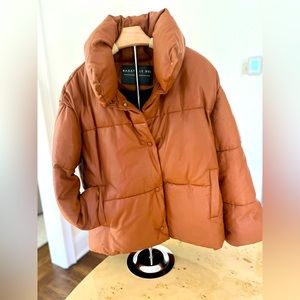 Bagatelle leather puffer jacket - M